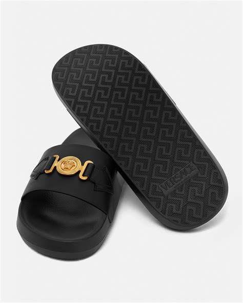 versace men sliders|Versace medusa slides.